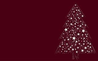 vector image of a white Christmas tree. Christmas card. Place for your text.