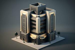 3D building Structure on a Surface, 3d real estate concept  AI-generated artwork photo