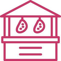 Meat Stall Vector Icon Design