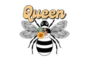 Queen, Retro Bee Quote vector