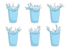 Water splash in glass vector design illustration isolated on background