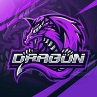 Dragon esport mascot logo design vector