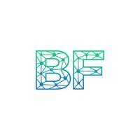 Abstract letter BF logo design with line dot connection for technology and digital business company. vector