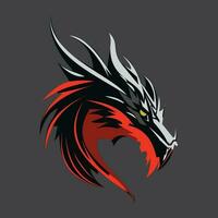 Angry Dragon Logo Design Modern Game Style Simple Illustration vector