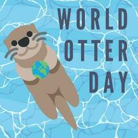 a poster of world otter day vector