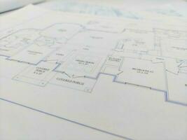 House plan project engineering design on side view photo