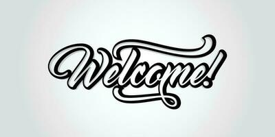 Welcome handwriting, illustration of a modern calligraphy style. Premium Vector