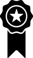 Star badge medal glyph icon in flat style. vector