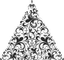 Christmas tree made by floral elements. vector