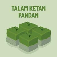 talam ketan pandan, kuih seri muka. indonesian malaysian street food vector