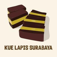 kue lapis surabaya or surabaya layer cake indonesian traditional vector