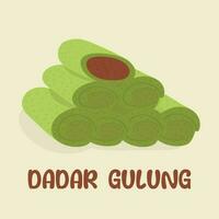 dadar gulung indonesian traditional street food vector