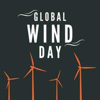 a poster for global wind day vector