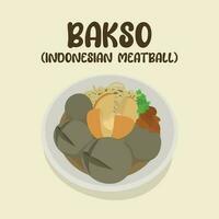 bakso indonesian meatball traditional street food vector