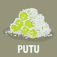 putu indonesian traditional street food vector