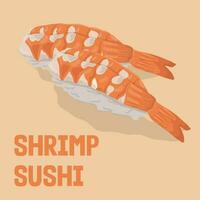 shrimp sushi japanese traditional street food vector