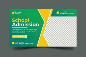 Vector school admission web banner template for school promotion post bannerVector school admission web banner template for school promotion post banner