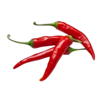 Red chili peppers are isolated on transparent background. clipping path. png