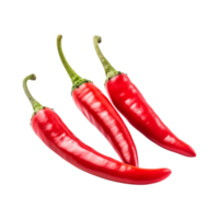 Red chili peppers are isolated on transparent background. clipping path. png