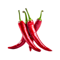 Red chili peppers are isolated on transparent background. clipping path. png