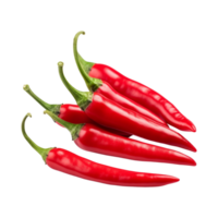 Red chili peppers are isolated on transparent background. clipping path. png