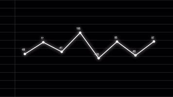 Changing economic node line graph showing fluctuations over alpha channel background. Financial stock chart. Market price growth and inflation, financial statistics on the move concept. video