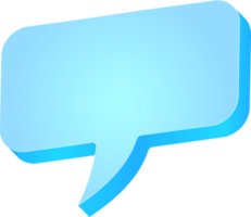 3d blue bubble speech comic empty element design png