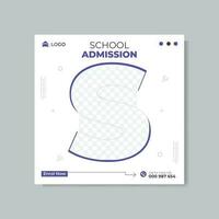 Modern elegant school admission education social media post and web banner post design square vector template.