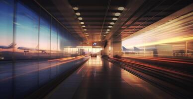 Airport building, international terminal, blurred background - image photo