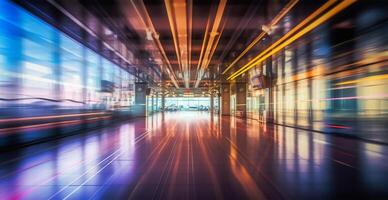 Airport building, international terminal, blurred background - image photo