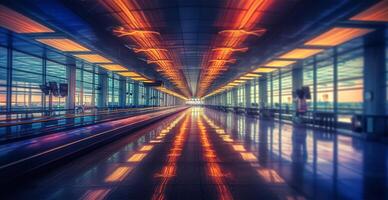 Airport building, international terminal, blurred background - image photo