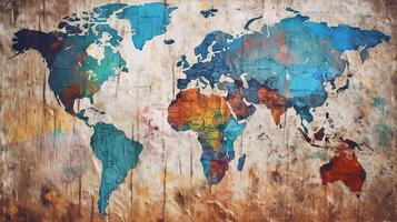 World map grunge background. . photo