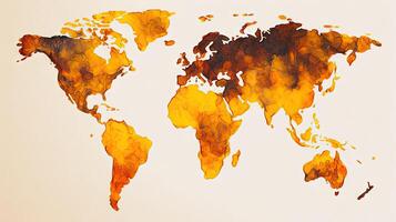 World map oil paint background. . photo