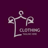 Clothing and Fashion logo design hanger concept, creative simple fashion shop business fashion vector