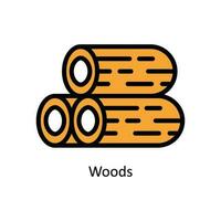 Woods Vector Fill outline Icon Design illustration. Nature and ecology Symbol on White background EPS 10 File