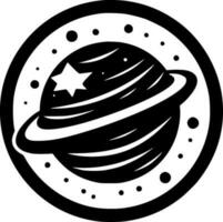 Galaxy - Black and White Isolated Icon - Vector illustration