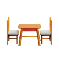 Modern table and chair isolate png