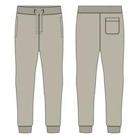 Jogger sweatpants vector illustration template front and back views