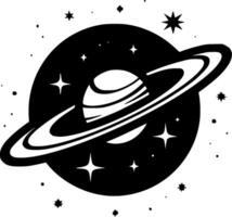 Galaxy - Black and White Isolated Icon - Vector illustration