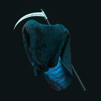 The terrible ghost wearing the sackcloth with dark background, 3d rendering. photo