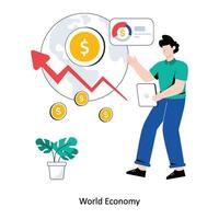 World Economy Flat Style Design Vector illustration. Stock illustration