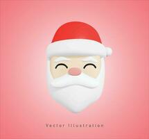 Santa clause head in 3d vector illustration