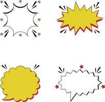 Comic Speech Bubble Effect Icon Collection. Simple Design Shape. Vector Illustration