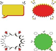 Comic Speech Bubble Effect Icon Collection. Simple Design Shape. Vector Illustration