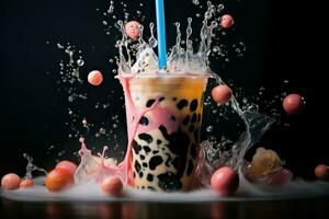 Creamy Bubble tea. Generate Ai photo