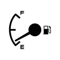 Low fuel glyph icon. Fuel gauge indicators gas meter. Car dial petrol gasoline dashboard in limit. oil gas energy, oil gas tank level. Vector illustration. Design on white background. EPS 10