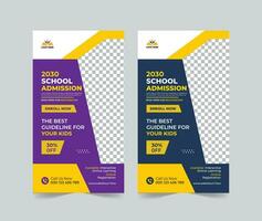 School Admission social media story template, School Admission Promotional Banner Template vector