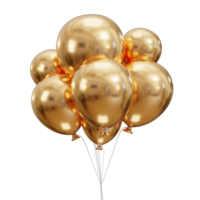 3d golden balloon icon illustration png