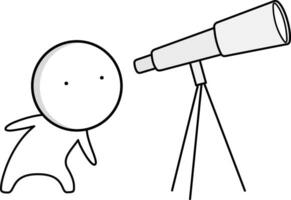 Boy with a telescope vector