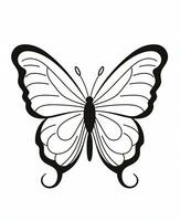 a black and white butterfly on a white background. Generative AI photo